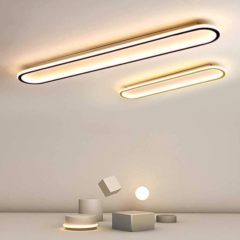 Minimalistisch Elliptische LED Plafondlamp Metaal/Acryl Zwart/Goud/Roségoud