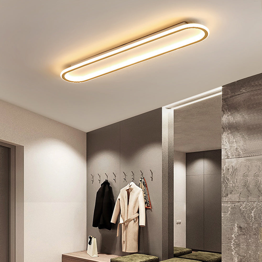 Minimalistisch Elliptische LED Plafondlamp Metaal/Acryl Zwart/Goud/Roségoud