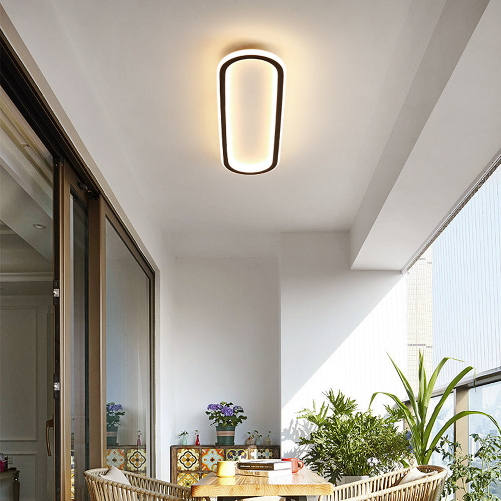 Minimalistisch Elliptische LED Plafondlamp Metaal/Acryl Zwart/Goud/Roségoud
