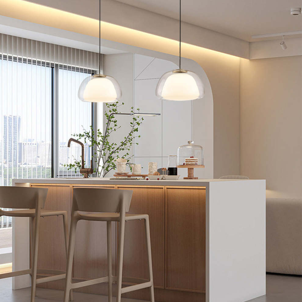 Moderne Jelly Hanglamp – Elegante Witte Glazen Kap met Verstelbare Daling