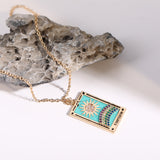 Zirkonia Verguld Tarot-Druppel-Hanger-Halsketting – Amara