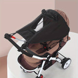 Opvouwbaar Zonnescherm voor Kinderwagen – UV-bescherming en Flexibele Straps voor Perfecte Bedekking