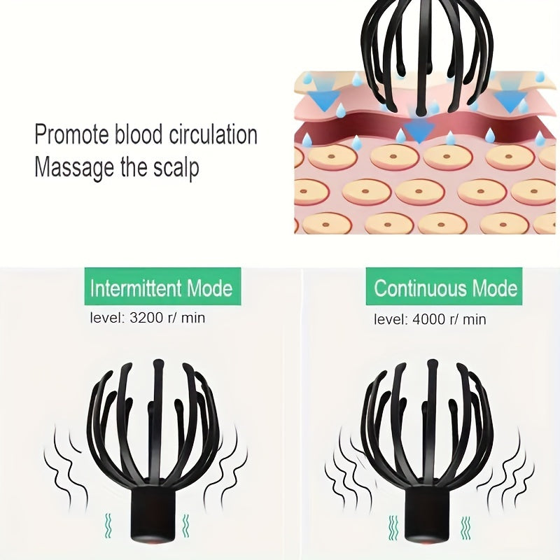 Elektrische Octopus Hoofdhuidmassager – USB Oplaadbaar en Compact