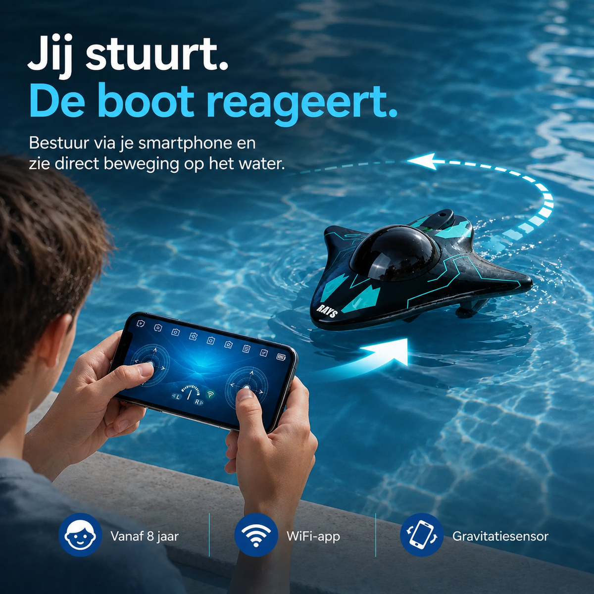 Interactieve RC Techboot – Sturen & Experimenteren via Smartphone