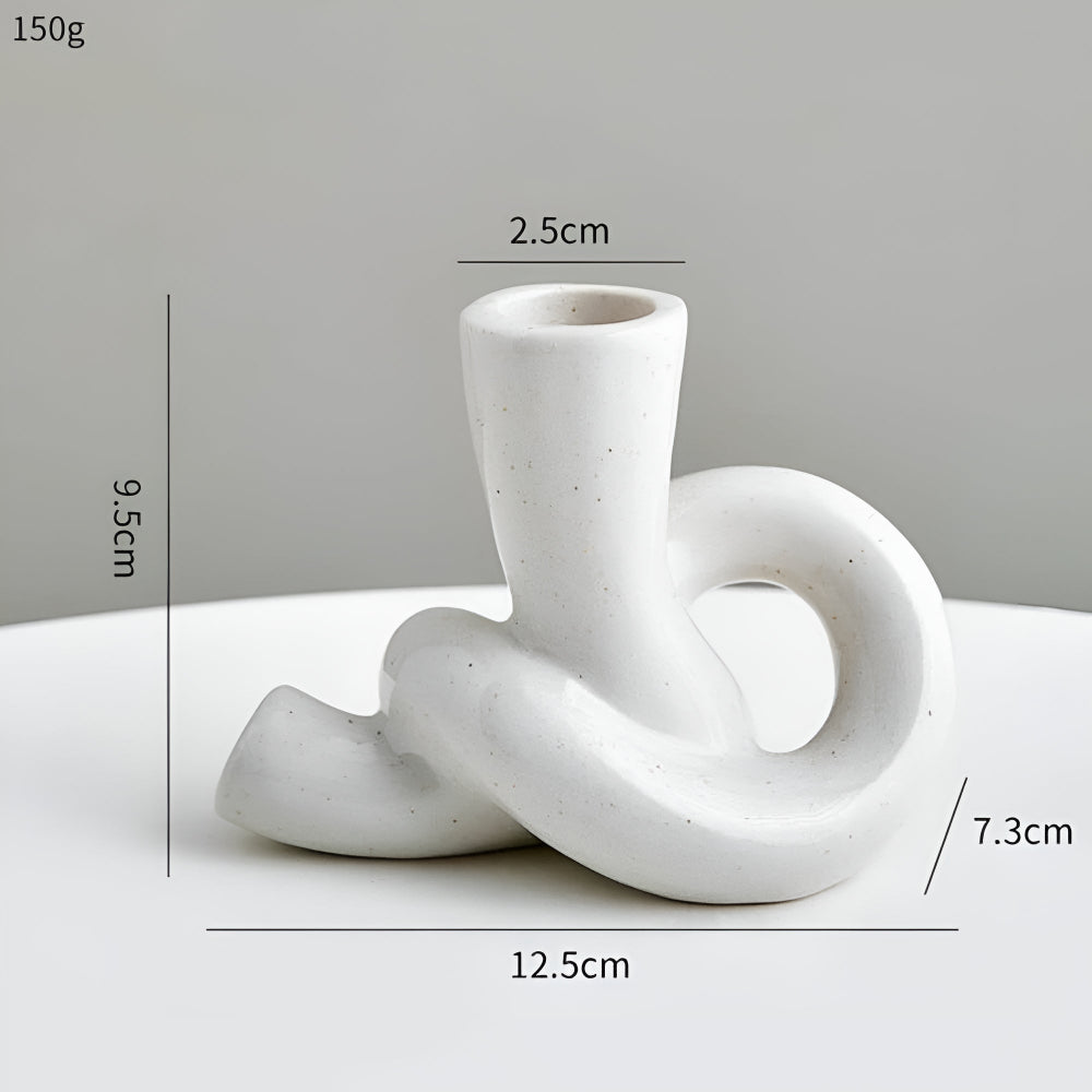 Minimalistische Keramische Knoop Kandelaar – Stijlvolle Woondecoratie