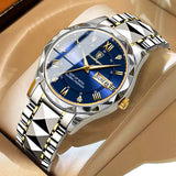 Waterdichte luxe herenarmbandhorloge van topmerk met lichtfunctie