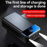 50.000mAh Ultra-Hoge Capaciteit Power Bank – Super Snelle Oplading voor Telefoons, Tablets & Laptops