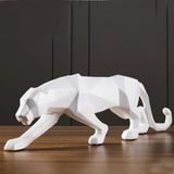 Zwart-Witte Panter Sculpturen - Modern Kunst Duo voor je Interieur