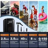 SmartPump Draagbare Luchtcompressor met LED Display - USB Opladen, Voor Banden, Fiets, Motor en Meer