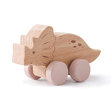 Houten dinosaurussen met wielen voor kinderen – 1 kopen, 1 gratis actie