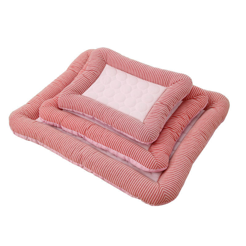 Verkoelende Huisdiermat voor Hond of Kat – Zomer Koelmat van Ice Silk in Blauw of Roze