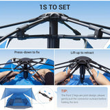 BreezeShield Strandtent – Lichtgewicht en Ruimtelijk voor 4-6 Personen