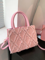 Effen Blauwe Denim Handtas | Tote Bag | Mini vierkante crossbodytas met draagriem