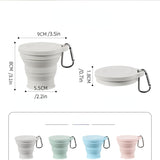 Opvouwbare Silicone Beker met Karabijnhaak - Draagbare en Duurzame Beker voor Outdoor en Kamperen