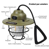 Vintage LED Campinglantaarn - Oplaadbaar en Duurzaam voor Buitenavonturen