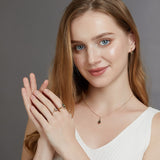 Moosagaat- en Witte Zirkon-sieradenset – Lana