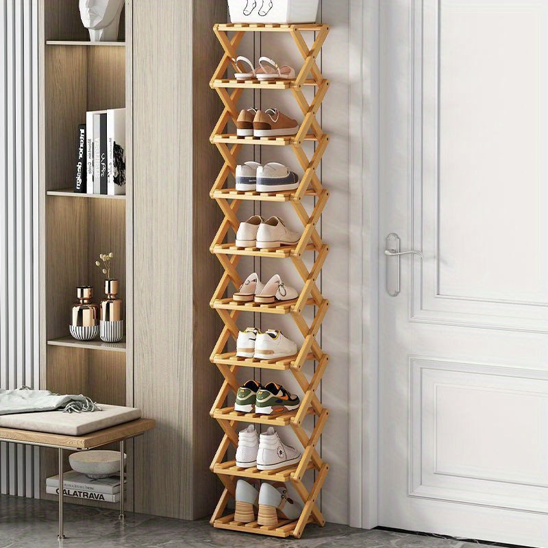 Functioneel Bamboe Schoenenrek – Compact en Flexibel voor Kleine Ruimtes