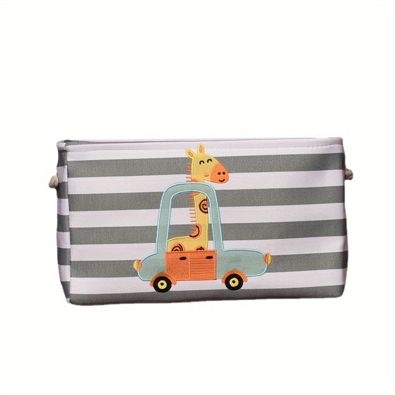 Opbergmand voor Speelgoed en Kleding – Cartoon Leeuw en Giraffe Design