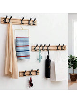 Nordic bamboe kapstok met haken | Kapstok | Minimalistische wandkapstok voor slaapkamer of hal