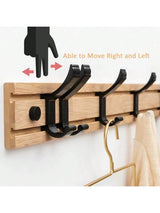 Nordic bamboe kapstok met haken | Kapstok | Minimalistische wandkapstok voor slaapkamer of hal