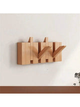 Rustieke houten kapstok in pianotoets-design | Kapstok | Opvouwbare wandplank met haken voor hal of gang