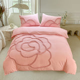 Tufted Beddengoed Set – Bedsprei en Kussenhoezen met Grote Bloemdesign