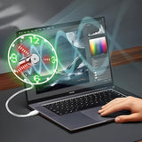 Draagbare USB LED Klokventilator met Tijdweergave