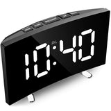 CurveClock | LED Digitale Wecker met Gebogen Scherm en Automatische Verlichting