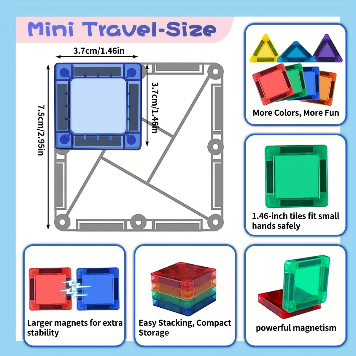 Mini Magnetische Bouwblokken Set – Compact en Veelzijdig Speelplezier