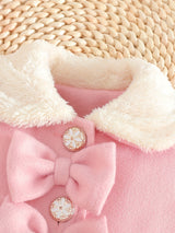Lotte Winterjas voor kinderen - Elegant met Strik en Pluche Kraag voor Koude Dagen