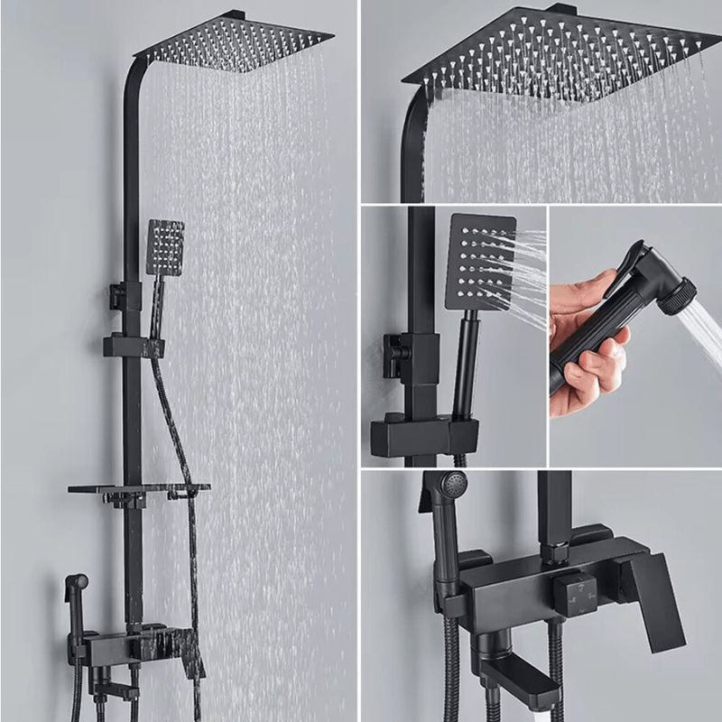 RainFlow | Messing Douchekraan Set