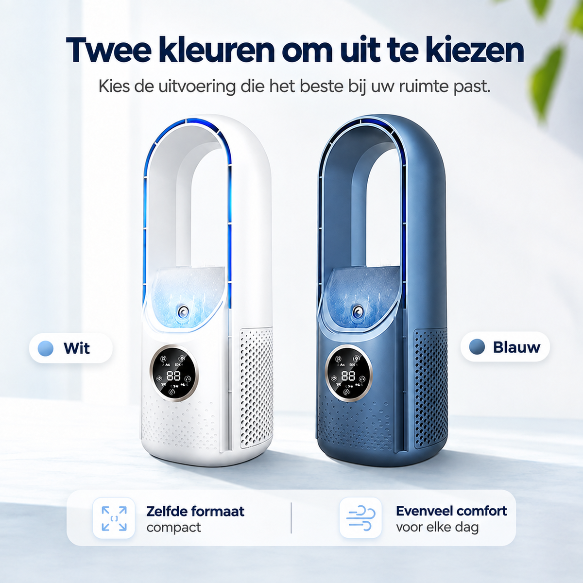 Draagbare luchtverfrisser – USB-voeding – 6 snelheden – Voor thuis, op kantoor en op reis