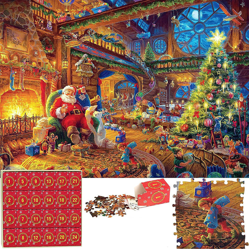 Kerst Puzzel Adventskalender – 1008 Stukjes, Dagelijks Puzzelplezier