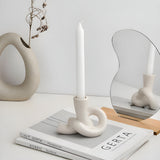 Minimalistische Keramische Knoop Kandelaar – Stijlvolle Woondecoratie