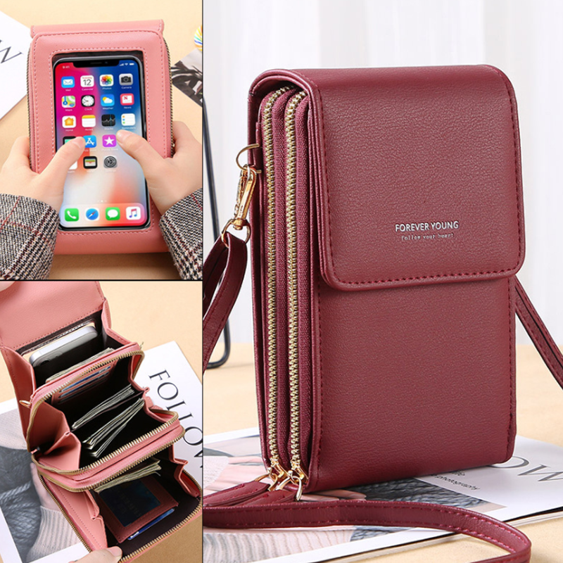 Touchscreen Telefoontas met Portemonnee‑functie – Compacte Crossbody voor Dagelijks Gebruik