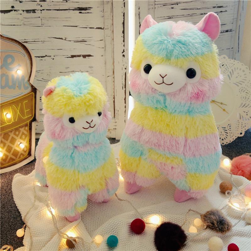 Zachte Regenboog-Alpaca Knuffel uit Pluche voor Baby's & Peuters