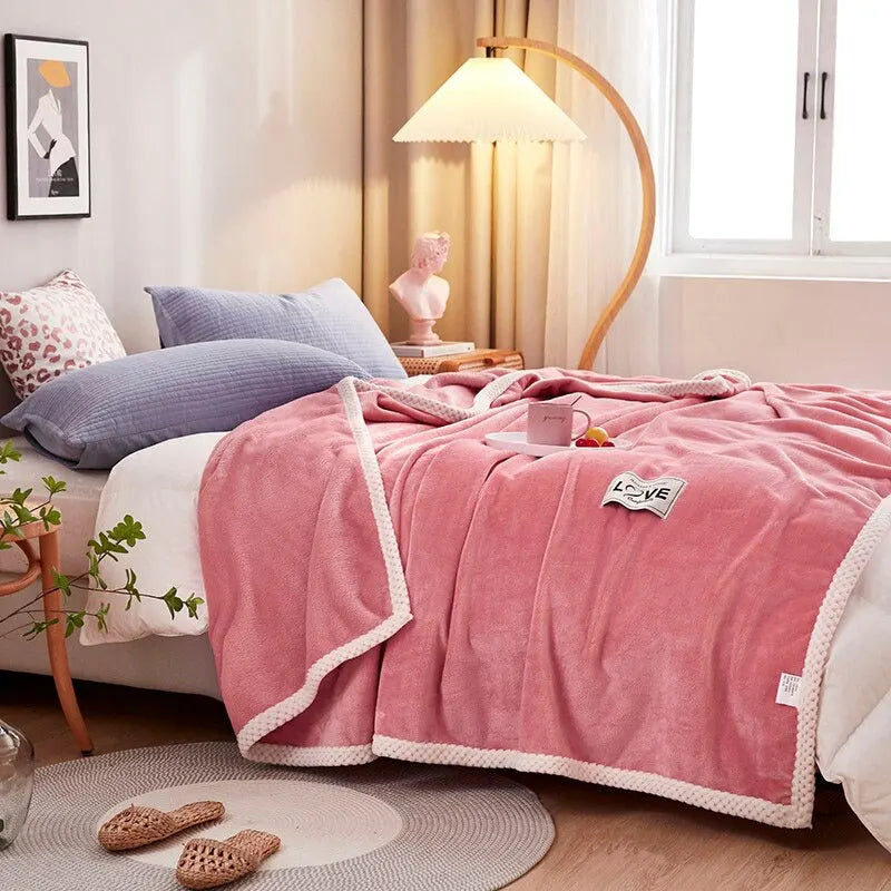 Rosa Flanel-Fleece Deken - BlushCozy