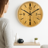 Houten Klok – Natuurlijke Charme voor uw Huis – 30 cm, stil en stijlvol