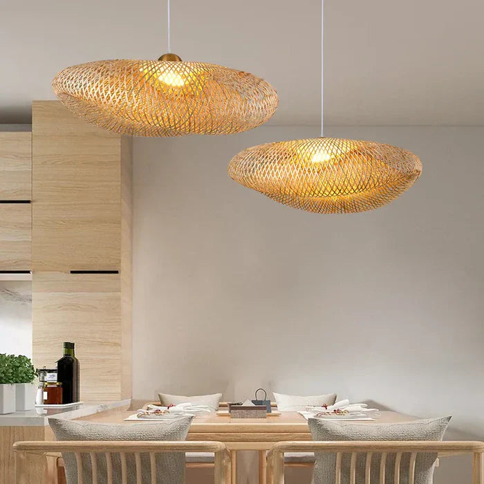Handgemaakte Rieten Hanglamp - RayaLicht