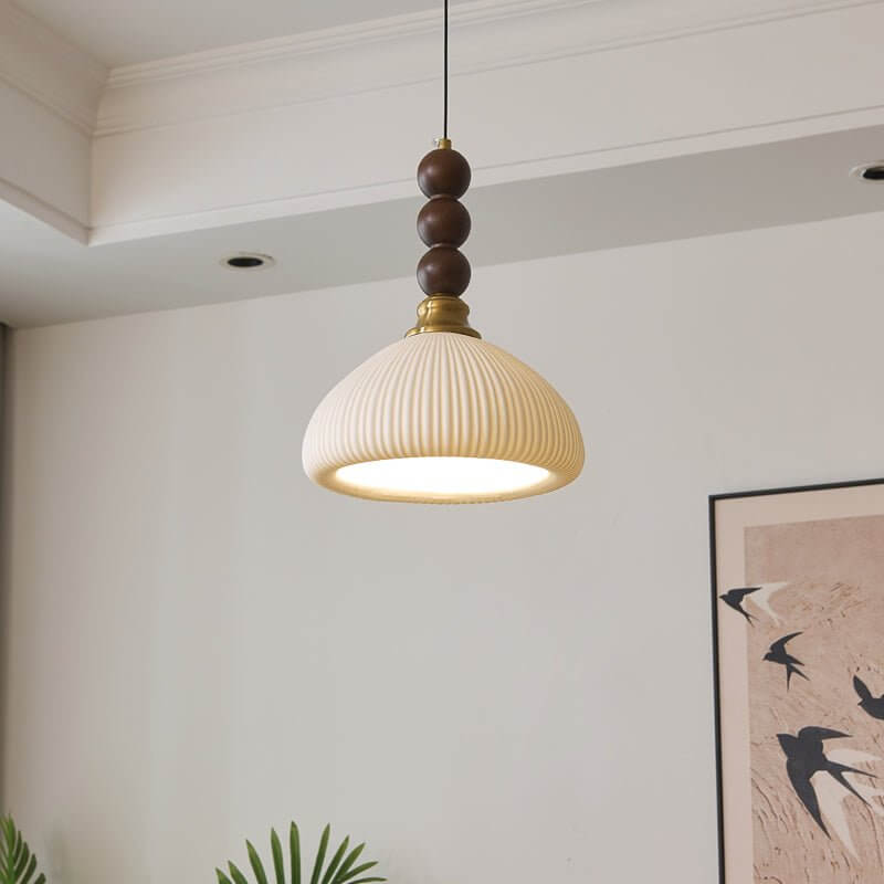 Hanglamp met Glas - Hout & Metaal