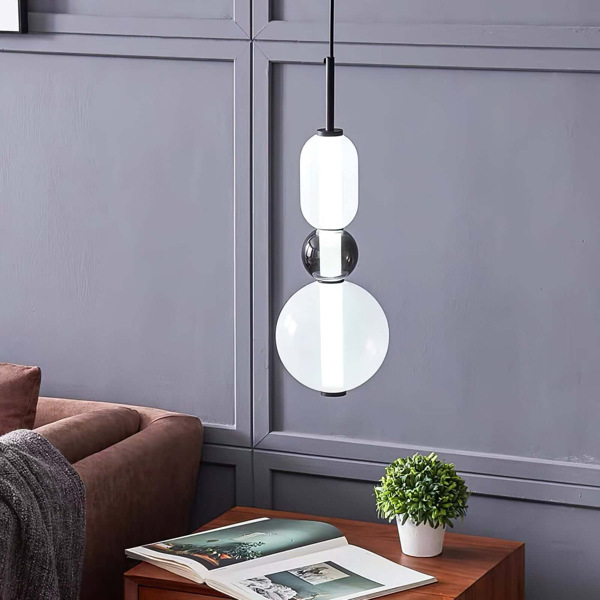 Moderne Hanglamp met Gekleurd Glas