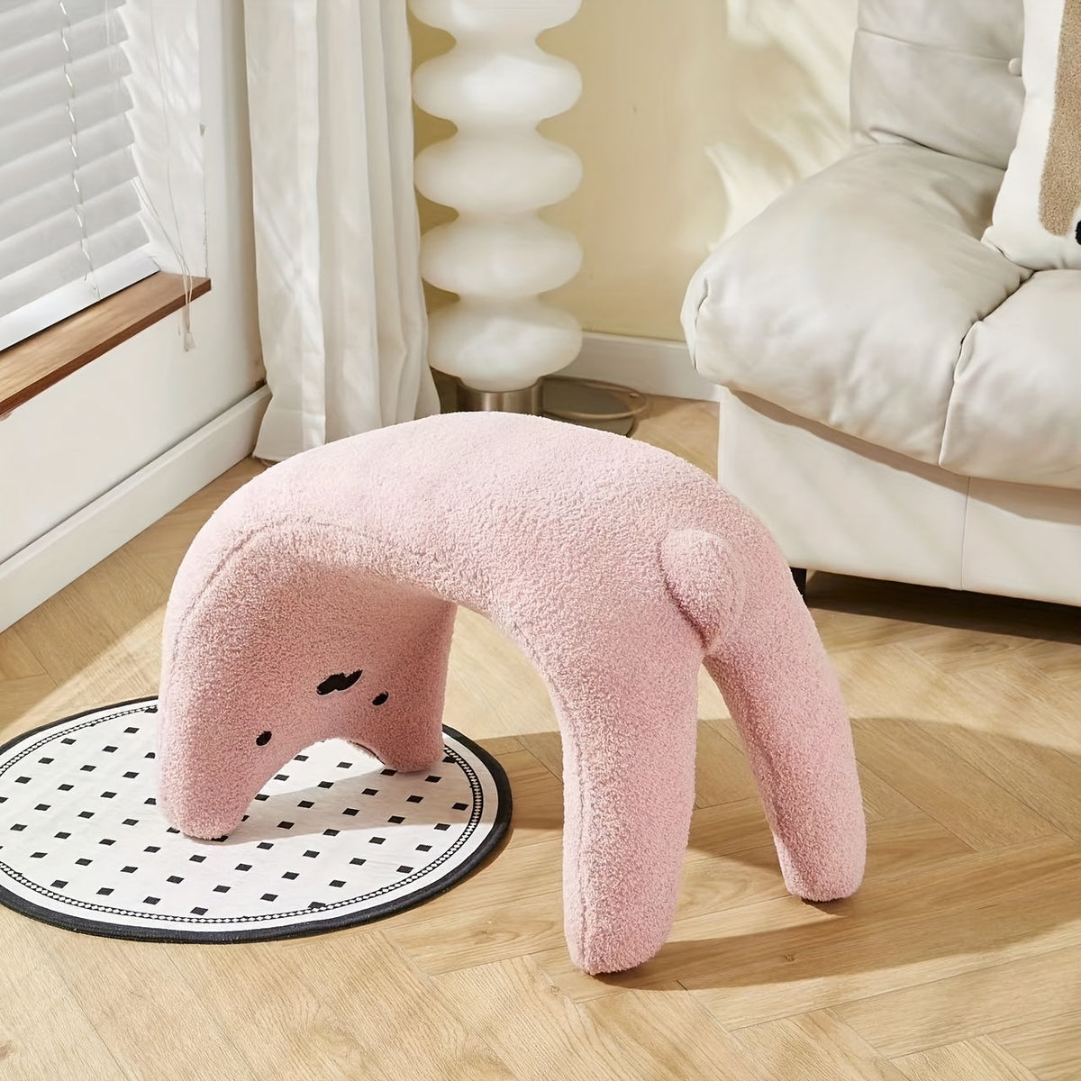 Kattenvormige Pluche Poef – Gezellig en Functioneel Design