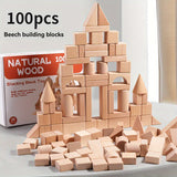 Natuurlijke Houten Bouwblokken Set - Voor Creatief Spel en Educatie