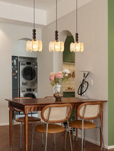 Hanglamp met Glas - Hout & Metaal