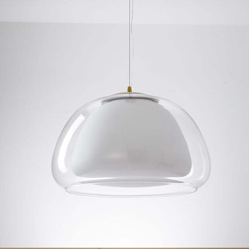 Moderne Jelly Hanglamp – Elegante Witte Glazen Kap met Verstelbare Daling