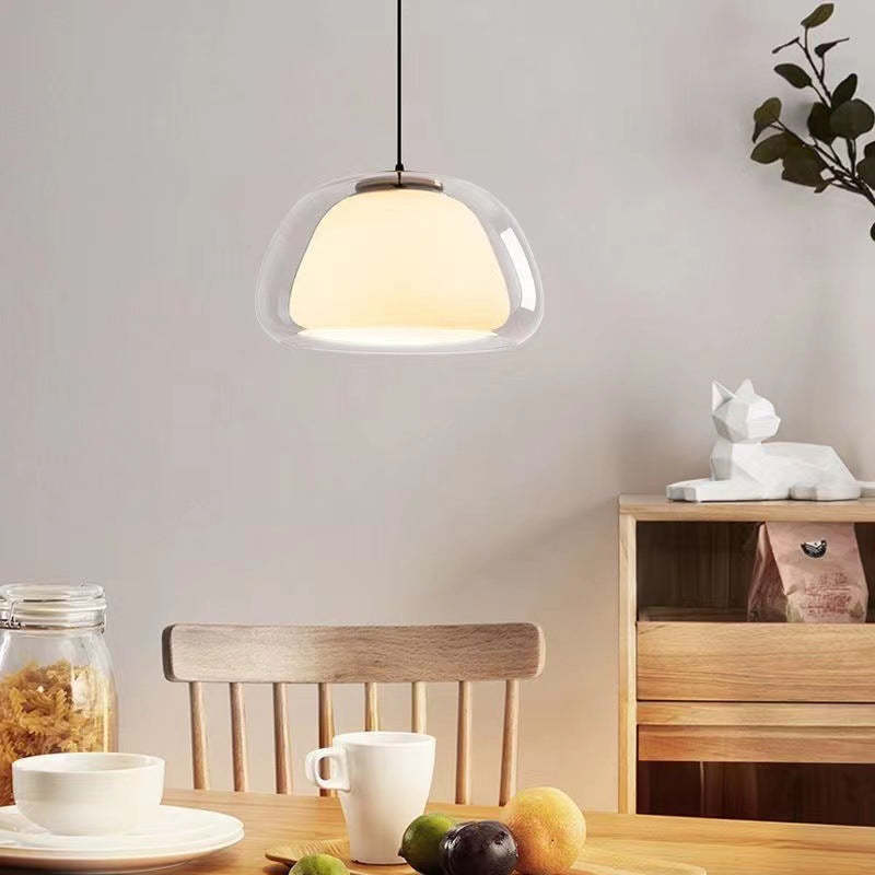Moderne Jelly Hanglamp – Elegante Witte Glazen Kap met Verstelbare Daling