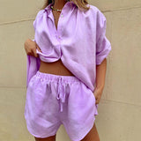 Tweedelig Zomersetje met Blouse en Shorts – Liora
