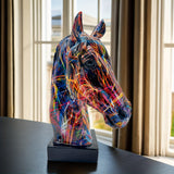 Kleurrijk Paardenhoofd Beeld - Unieke Decoratie voor Elk Interieur
