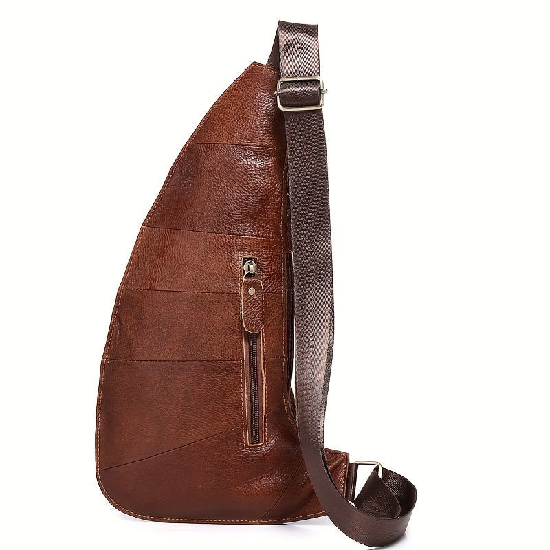 Vintage Classic Leren Slingtas – Compact en Duurzaam