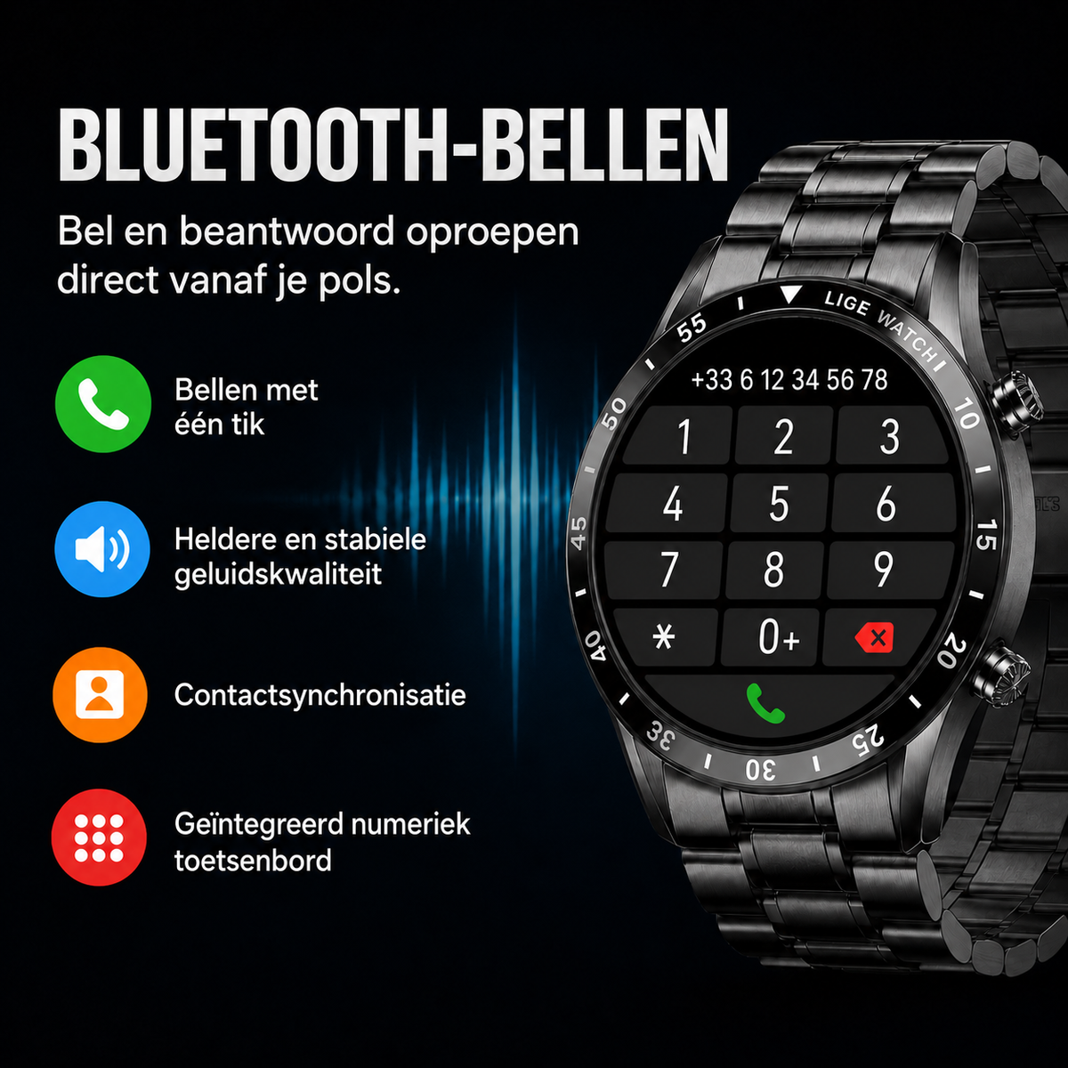 Luxe 4G Smartwatch - Voor Bellen en Connectiviteit met Stijl